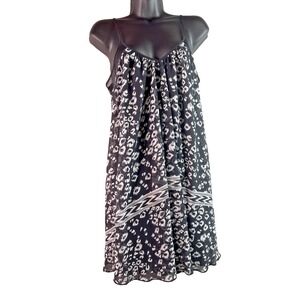Express Black White Animal Print Slip Dress Size M‎